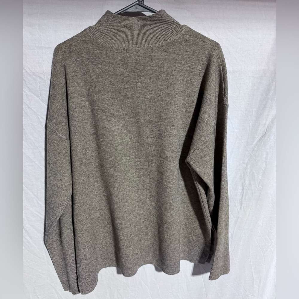 Magaschoni tan mock neck knit split hem sweater Size XL - Picture 7 of 7